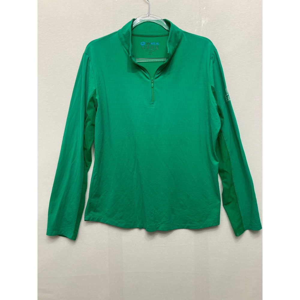 IBKUL Quarter Zip Sun Shirt XL Kelly Green Long Sleeve Active UPF 50+ Top